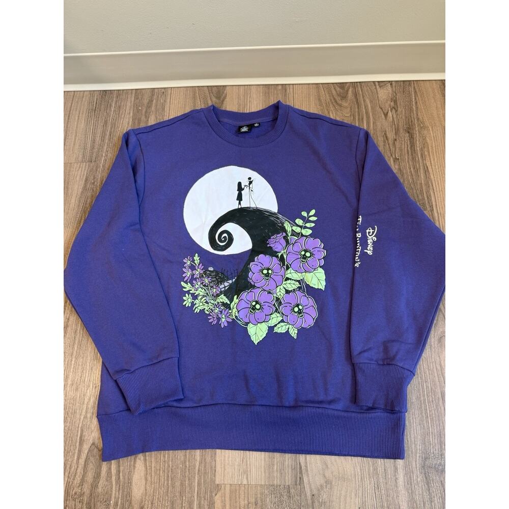 Disney The Nightmare Before Christmas Jack Skellington|Sally Womens L Crewneck